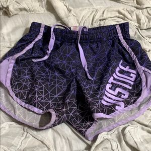 Justice, kids girls purple jogger shorts